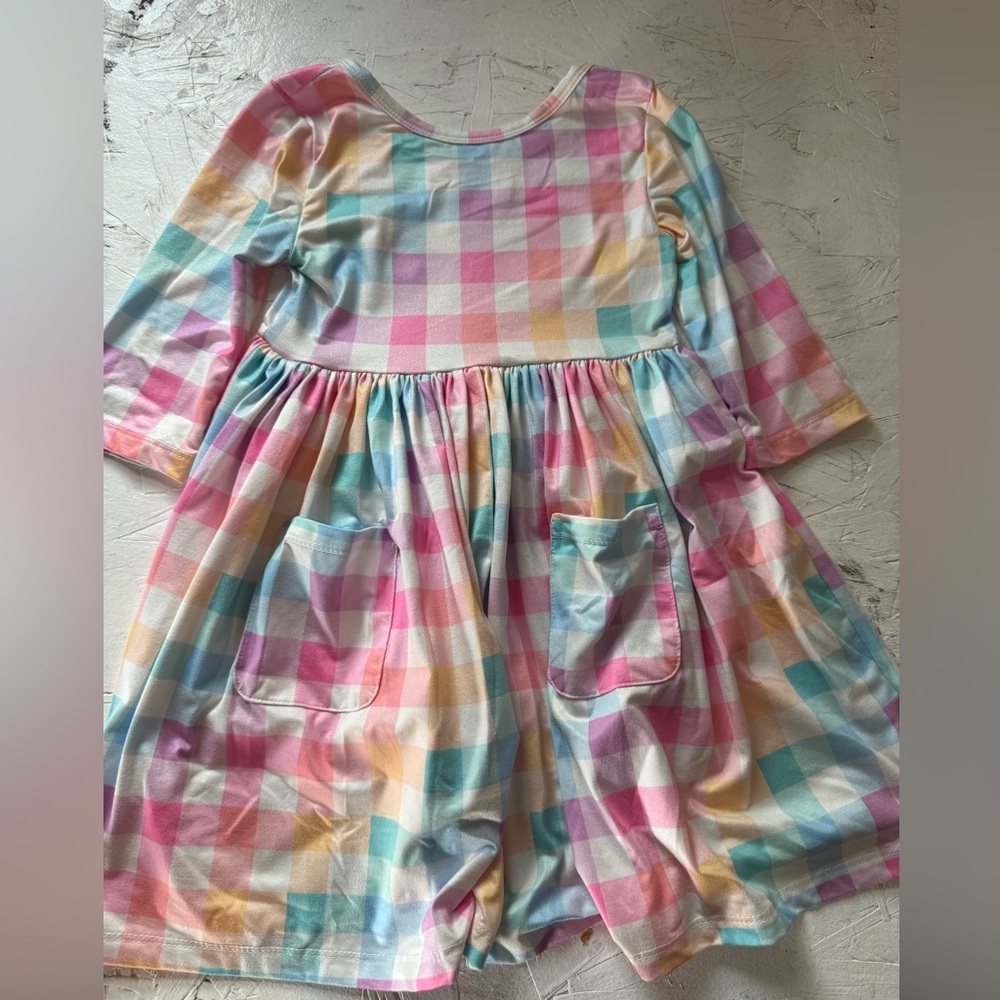 Mila & Rose Colorful Plaid Kids Dress